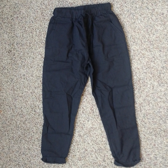New Drawstring Trousers Linen Paper Joggers Pants - Picture 3 of 4